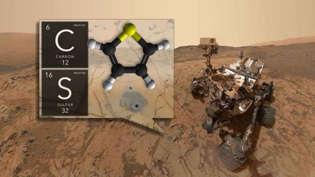 Ilustración del hallazgo por parte del rover Curiosity.