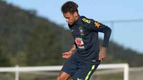Neymar, en un entrenamiento de Brasil. Foto: Twitter (CBF_Futebol)