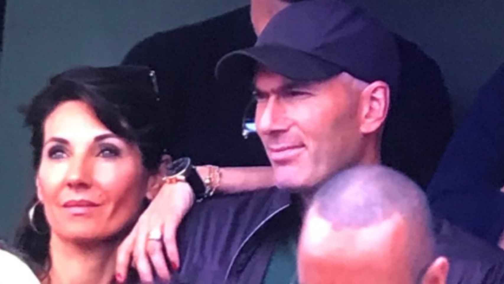 Zidane, junto a su mujer Véronique