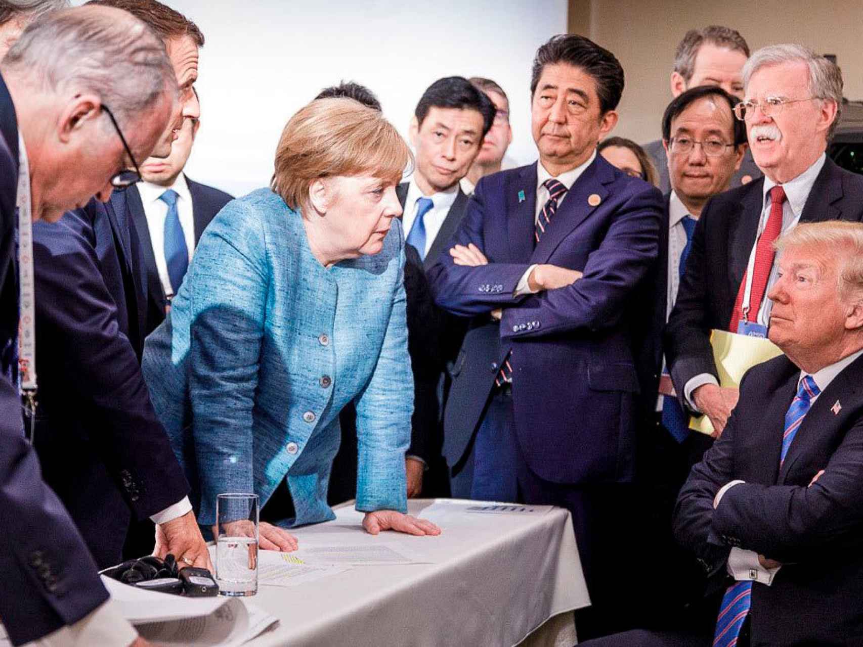 Angela Merkel y Donald Trump, durante una reunión del G-7 en junio de 2018