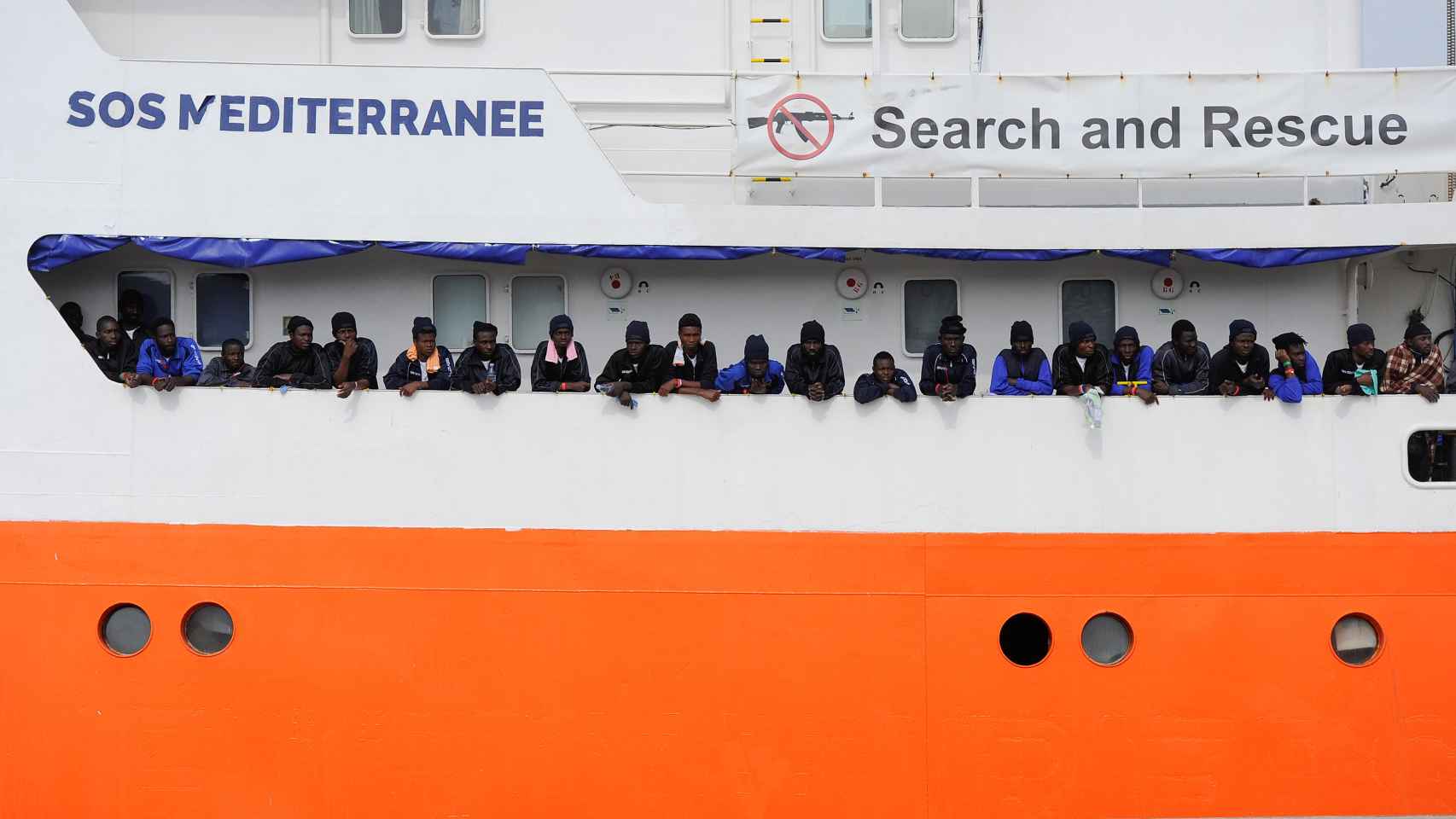 El barco Aquarius, con 629 migrantes a bordo.