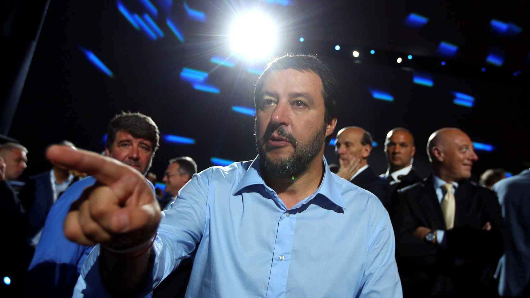 Salvini en un mitin en Roma