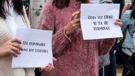 Estudiantes de la Universidad de Extremadura durante las protestas por la repetición de la Selectividad
