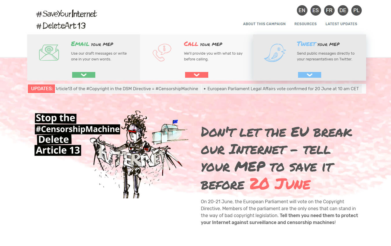 censura internet saveyour internet deletearticle13