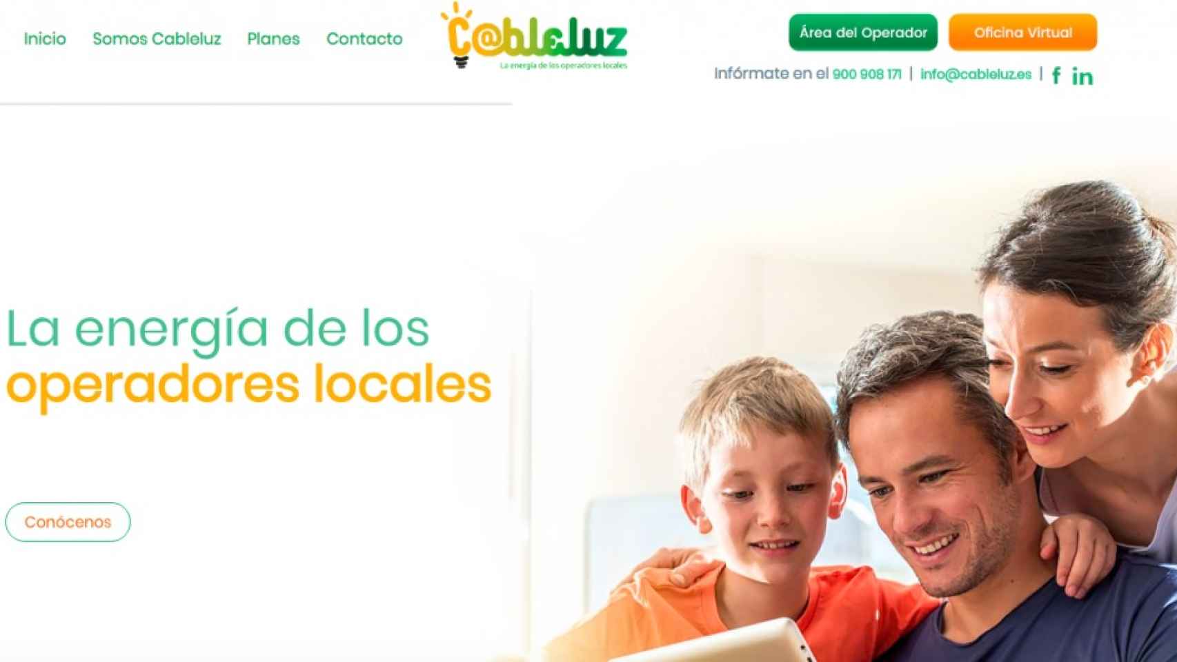 Captura de la web de Cableluz.