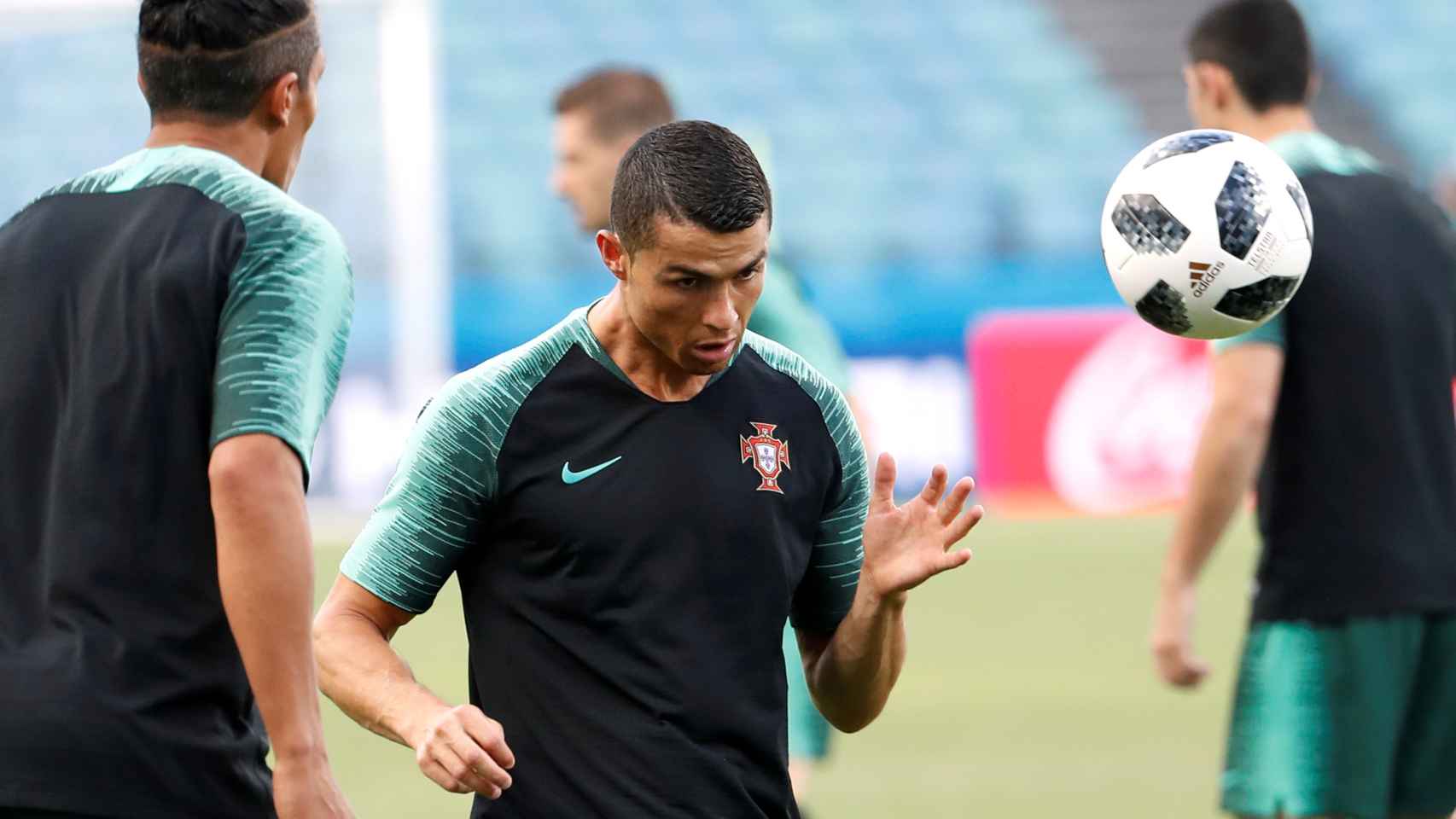 Cristiano Ronaldo, durante la concentración de Portugal.