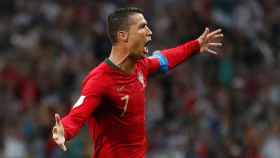 Cristiano Ronaldo celebra su tercer gol ante España, el del empate definitivo.