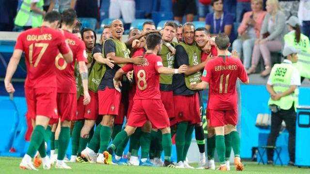 Cristiano Ronaldo celebra su gol ante España Foto: fpf.pt