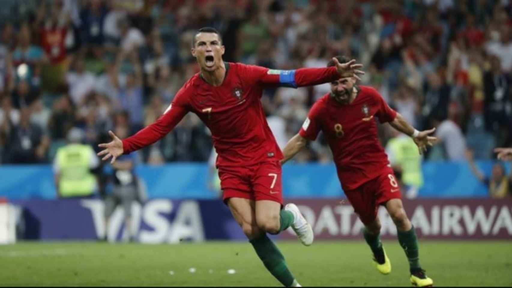 Cristiano Ronaldo celebra un gol en el debut en el Mundial. Foto: Facebook (Seleções de Portugal)
