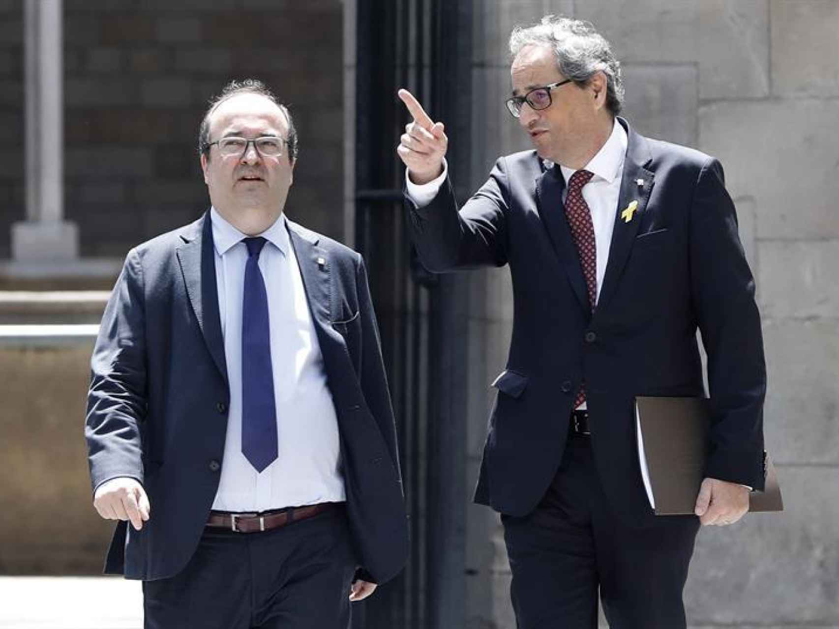 El presidente de la Generalidad Quim Torra junto a Miquel Iceta, líder del PSC.