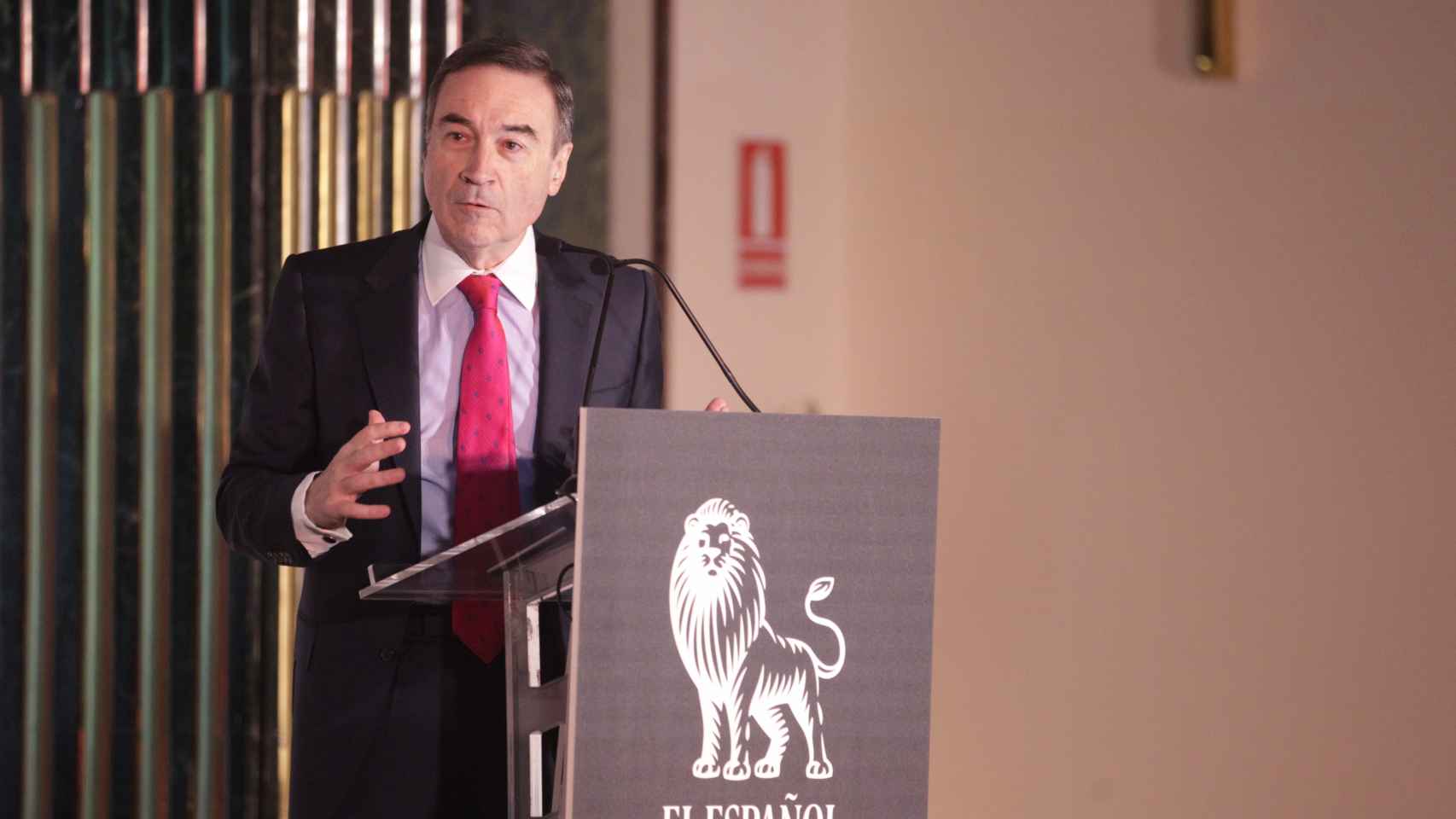 Pedro J. Ramírez durante su discurso ante la Junta de Accionstas de EL ESPAÑOL.