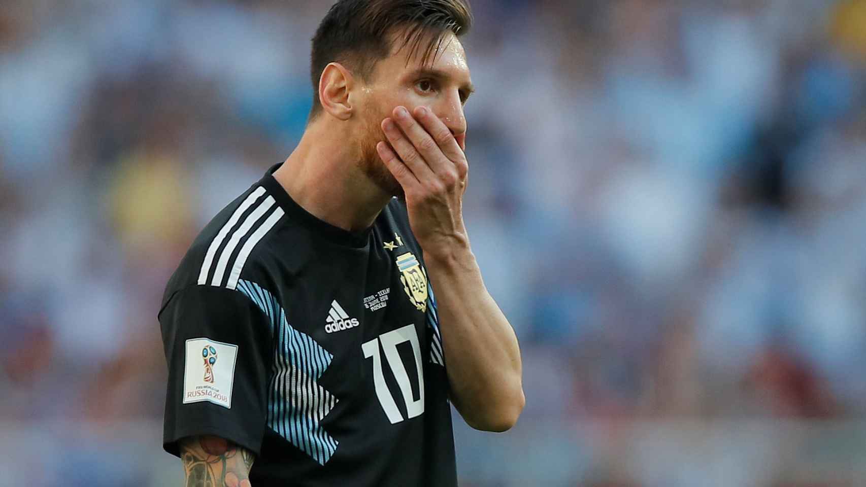 Messi, tras fallar el penalti con Argentina.
