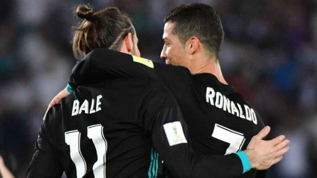 Bale y Cristiano celebran. Foto Twitter (@ChampionsLeague)