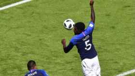 Penalti de Umtiti en el Francia - Australia. Foto: fff.fr