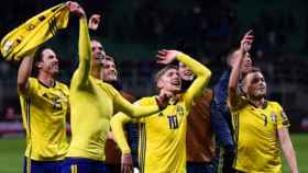Suecia celebra la clasificación para el Mundial. Foto: uefa.com