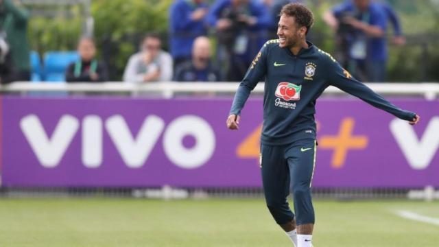 Neymar durante el entrenamiento de Brasil. Foto: Twitter (@CBF_futebol).