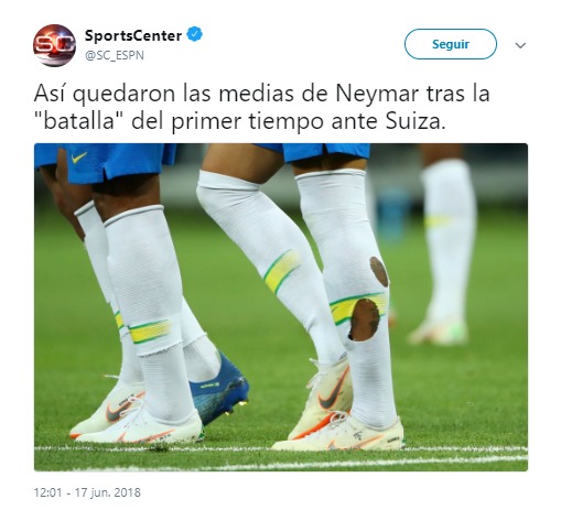 Los problemas de Neymar con su tobillo contra Suiza
