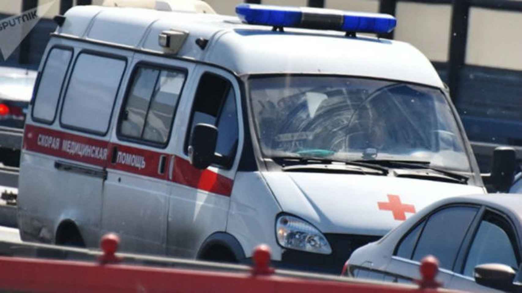 La ambulancia que trasladó a los heridos.