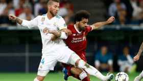 Ramos y Salah, en el Real Madrid - Liverpool