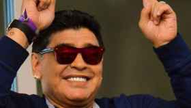 Maradona celebra durante un partido de la selección argentina. Foto: Instagram (@Maradona)