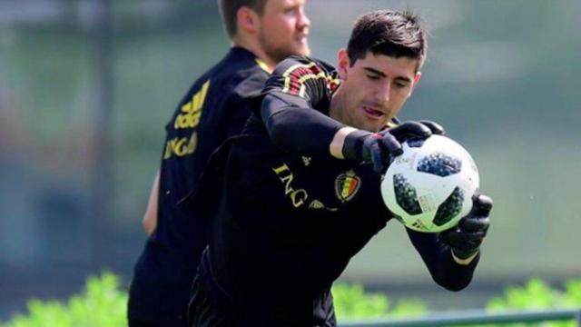 Courtois entrena con Bélgica. Foto Instagram (@thibautcourtois)