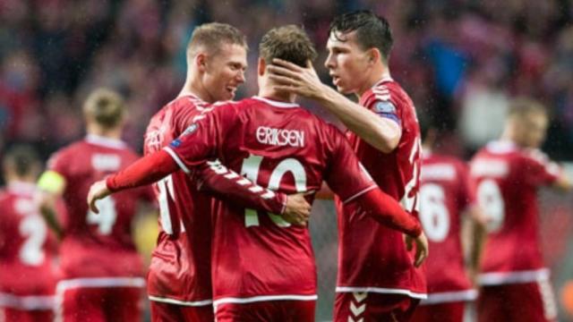 Erisen celebra un gol con Dinamarca. Foto: dbu.dk