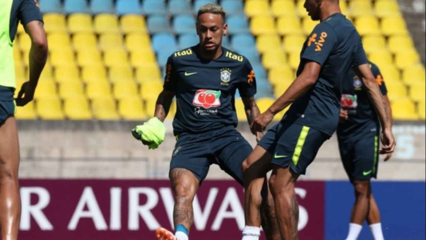 Neymar, en el entrenamiento de Brasil. Foto: cbf.com.br