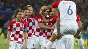 Croacia celebra un gol en el Mundial de Rusia 2018. Foto: Twitter (@HNS_CFF)