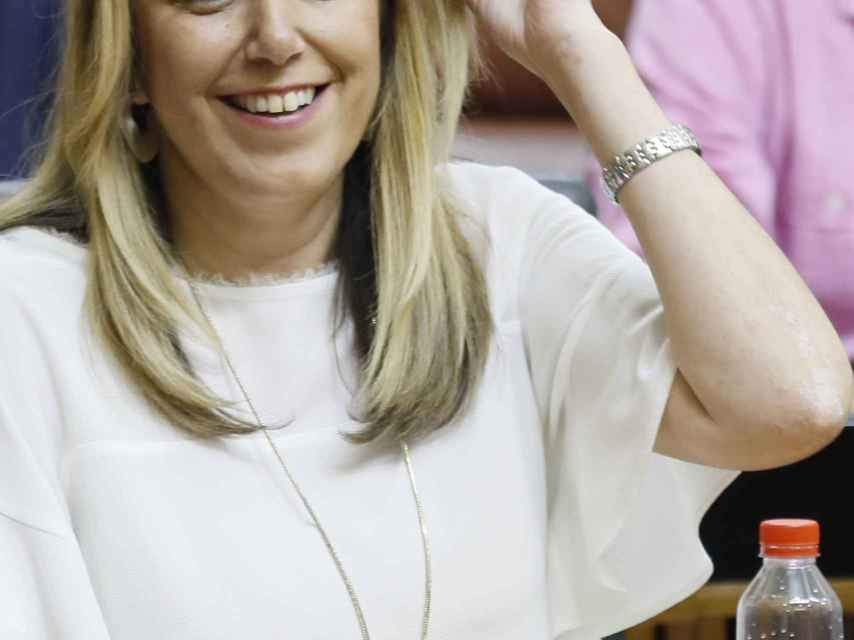 Susana Díaz, este miércoles, en un pleno del Parlamento de Andalucía, en Sevilla.