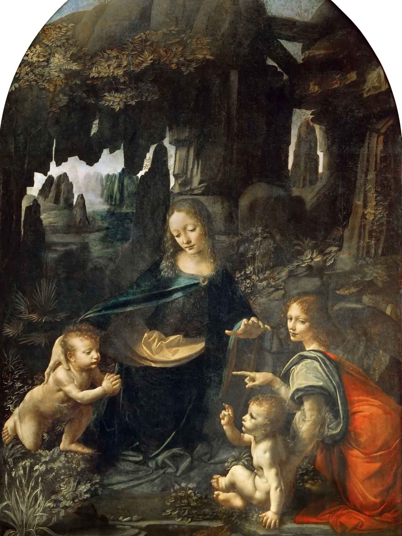 La virgen de las rocas, de Leonardo, en el Museo del Louvre.