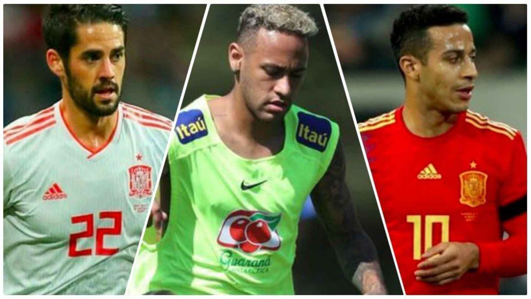 Isco, Neymar y Thiago
