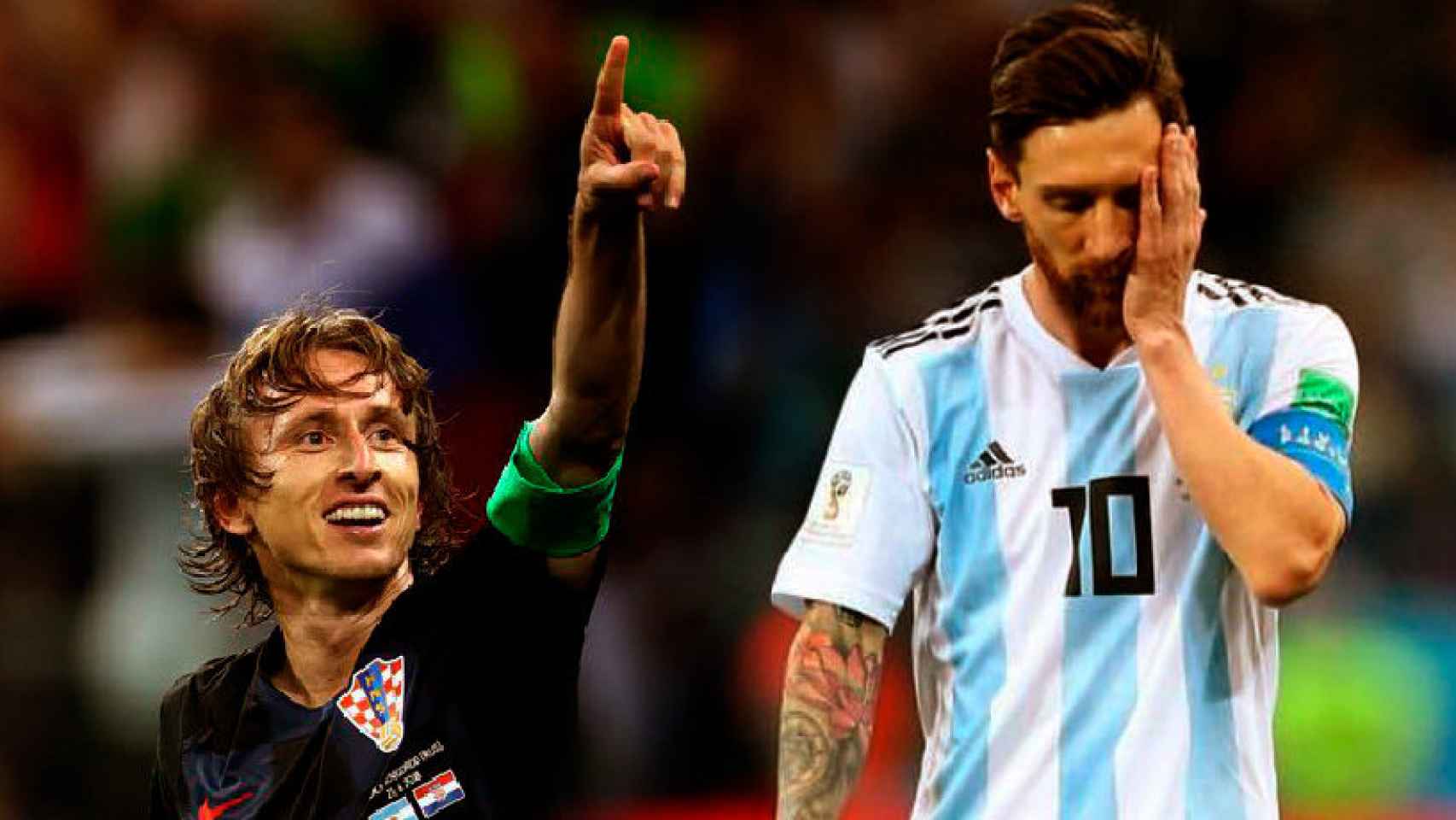 Luka Modric y Leo Messi