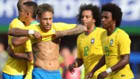 Neymar celebra un gol con Brasil. Foto: cbf.com.br