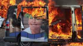 El vehículo de Mireya Gonzalez Sanchez incinerado