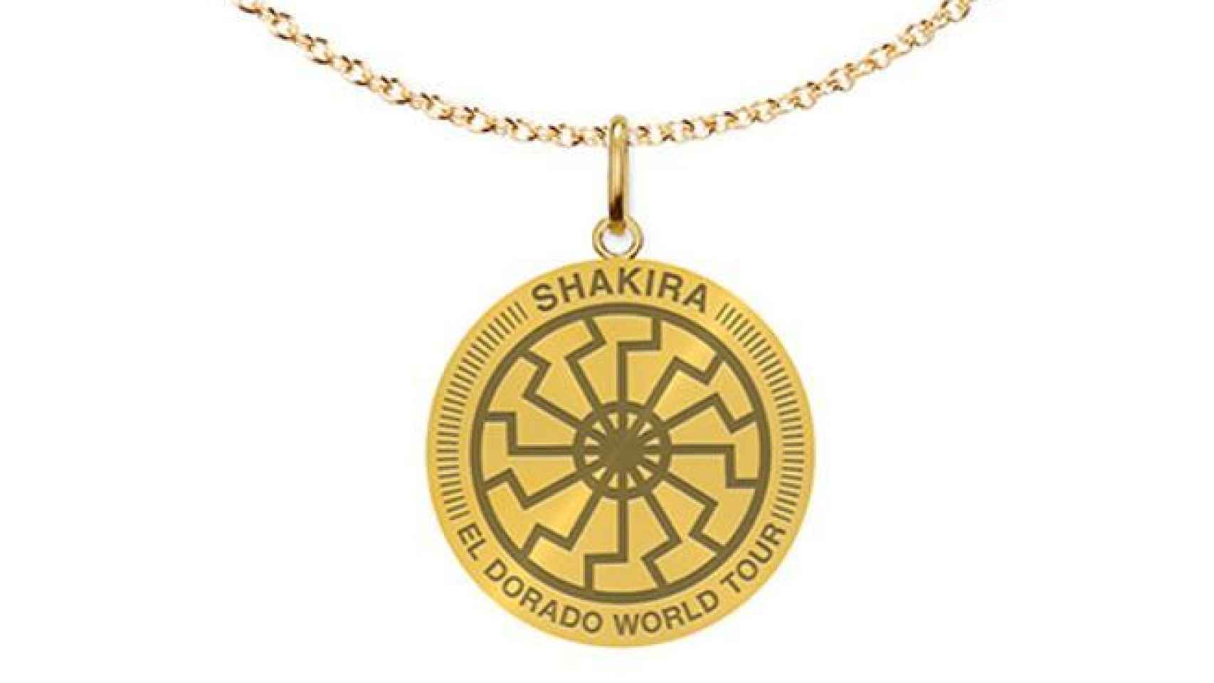 Colgante polémico que Shakira vendía en su página oficial  El Dorado World Tour.