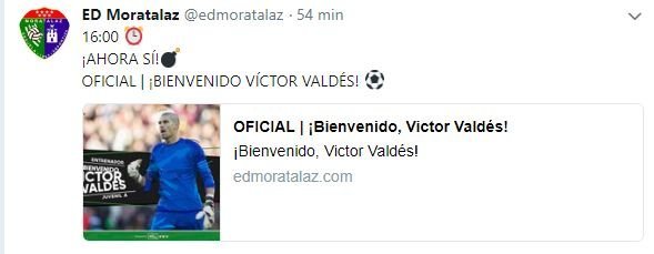 Víctor Valdés deja tirado al Rayo Majadahonda y se marcha al Moratalaz