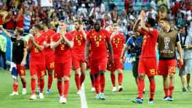 Los jugadores belgas celebran la victoria ante Panamá. Foto: Twitter (@BelRedDevils)
