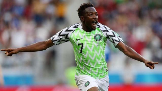 Ahmed Musa celebra uno de sus goles contra Islandia.
Foto: Twitter (@NGSuperEagles)