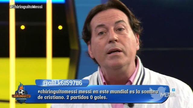 Pipi Estrada en El Chiringuito. Foto: Twitter (@elchiringuitotv)