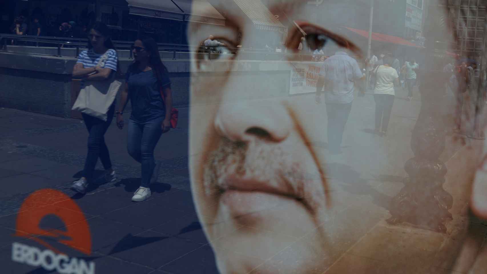 Pancarta de Erdogan en Ankara