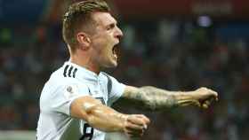 Toni Kroos celebra su gol salvador en el Alemania - Suecia.