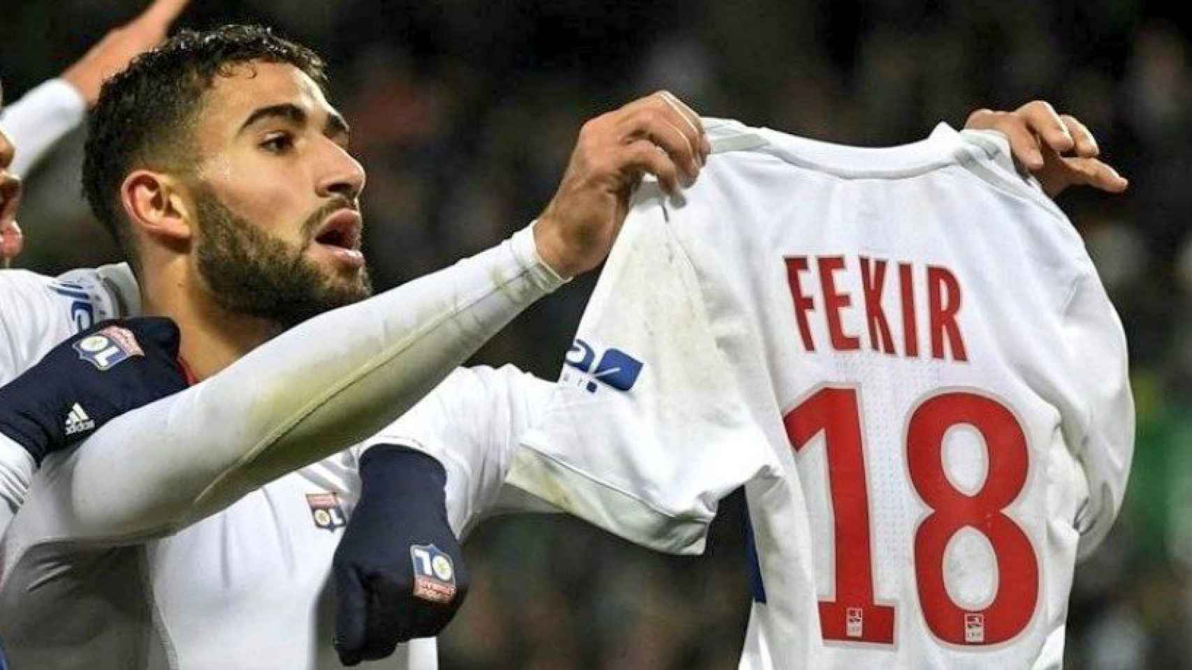 Fekir celebrando un gol. Twitter (@OL)