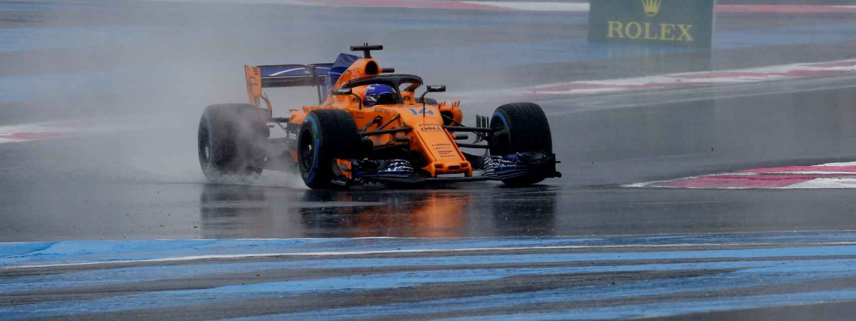 Fernando Alonso durante el Gran Premio de Francia de Fórmula 1.