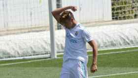 Gelabert celebrando un gol con la Cantera. Foto: Twitter (@cesar11rm7)