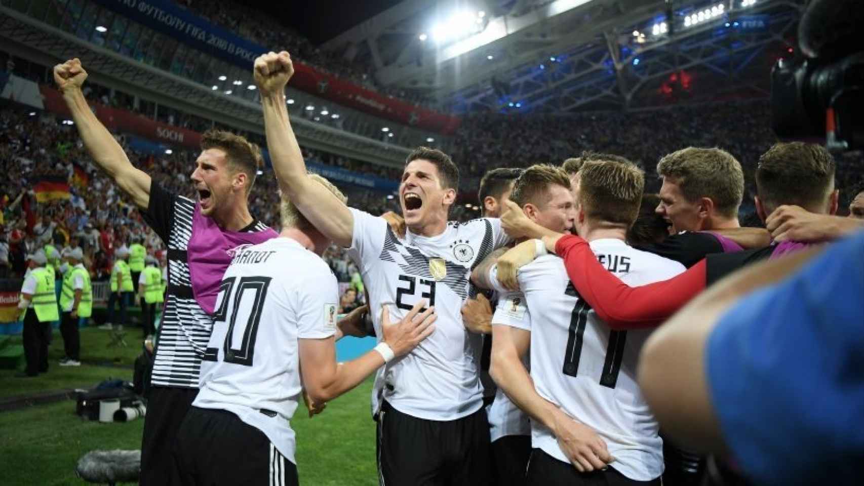 Alemania celebra su gol a Suecia. Foto: Twitter (@DFB_team).
