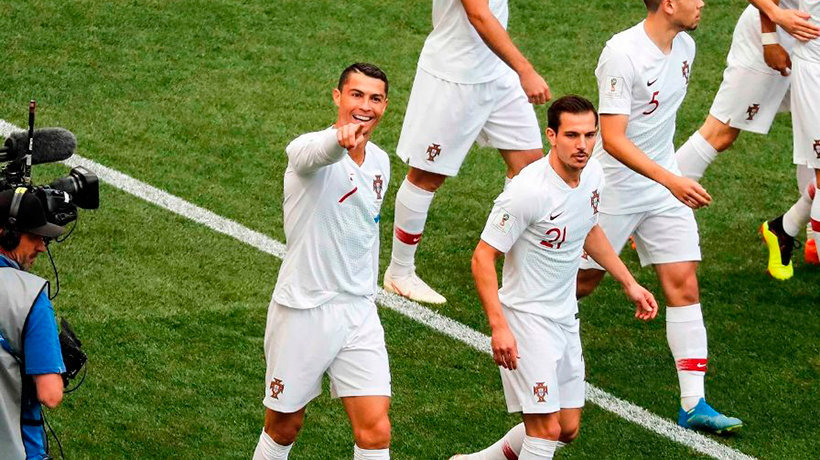 Cristiano Ronaldo celebra su gol ante Marruecos Foto: fpf.pt