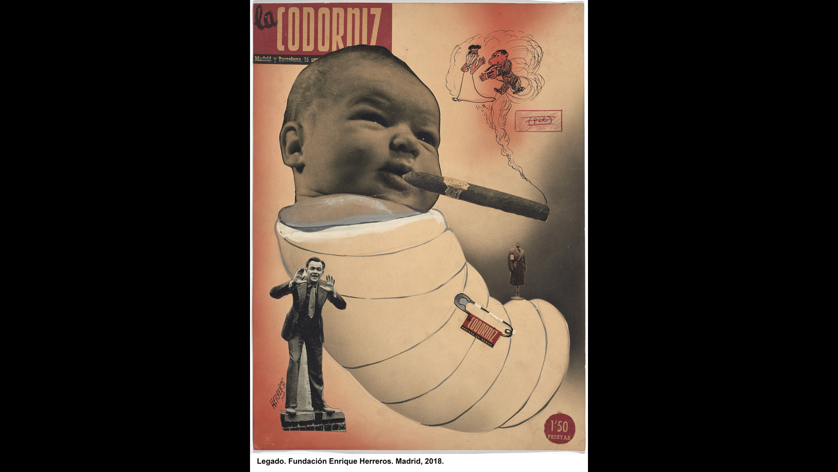 Una de las portadas de La Codorniz, por Enrique Herreros. Ahora en el Museo Reina Sofía.