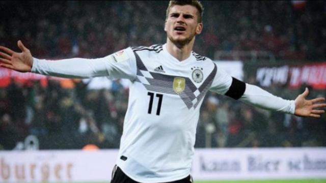 Timo Werner durante un partido con Alemania. Foto: Instagram (@dfb_team)