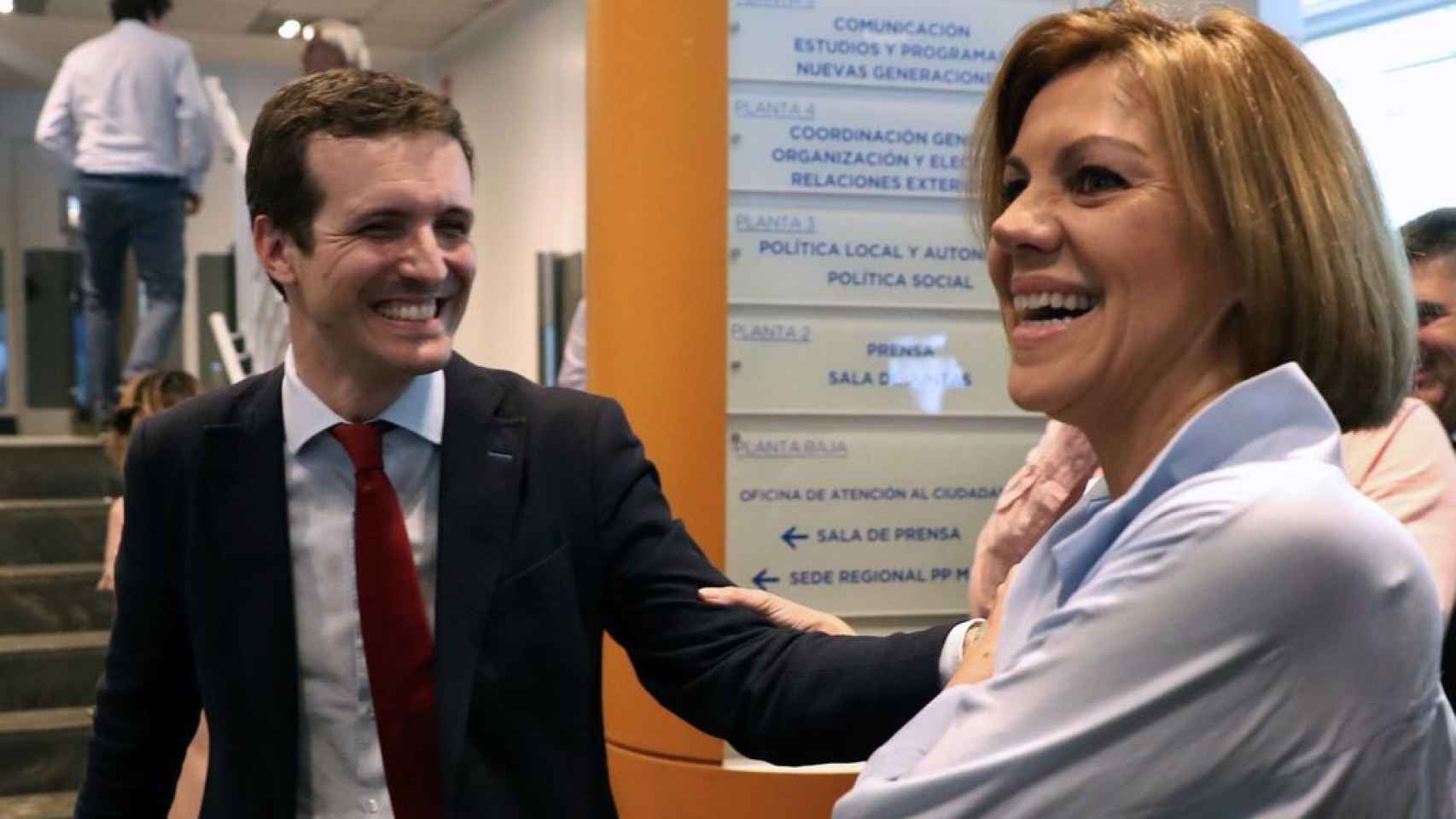 Cospedal y Casado, juntos en la campaña por la presidencia del PP.