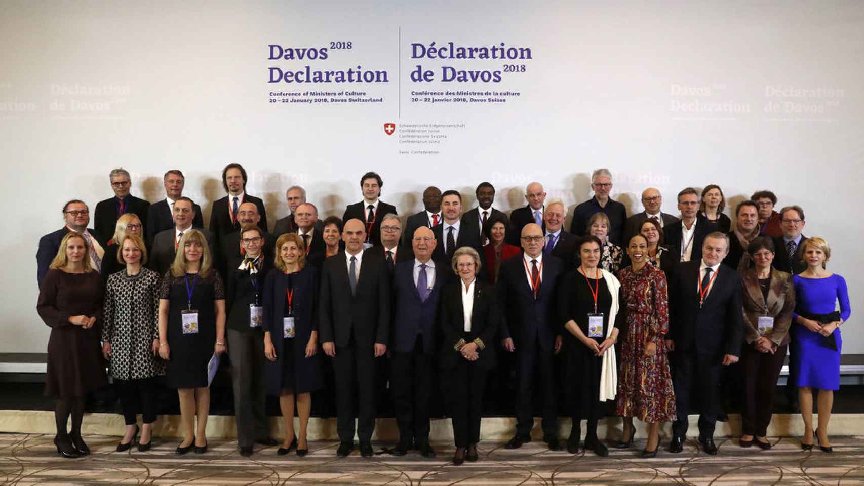 La foto de Davos, en la que figuran todos los ministros de Cultura menos Méndez de Vigo.